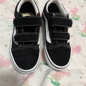 Kids Black Velcro Sneakers